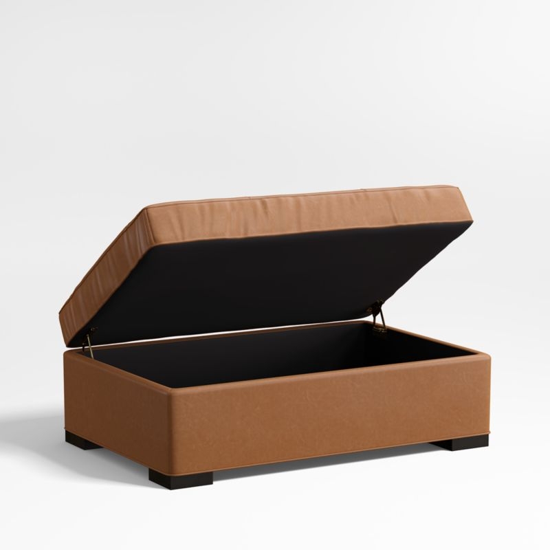 Axis Classic Leather Storage Ottoman - Image 3