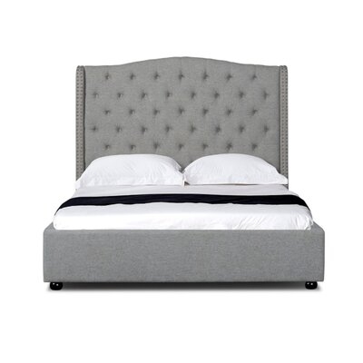 Four Drawers Queen Bed With Tufted And Nailhead Upholstery - Image 0