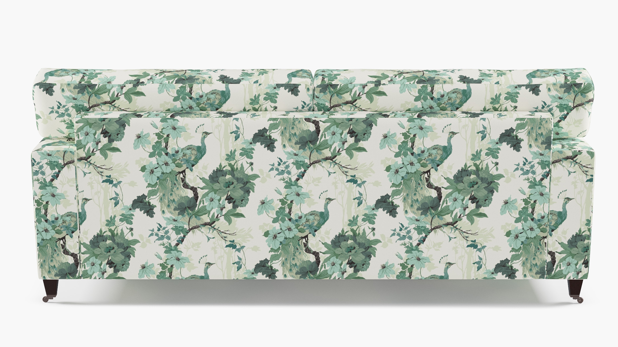 Classic Sofa, Jade Peacock Park, Espresso with Antique Brass Caster - Image 3