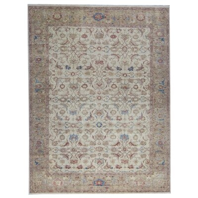 One-of-a-Kind Brookhaven Hand-Knotted Ivory/Gold 8'11" x 11'10" Area Rug - Image 0
