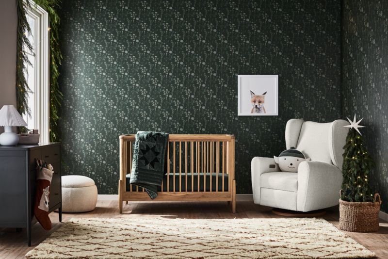 Bodie Natural Oak Wood Convertible Baby Crib with Toddler Bed Rail - Image 2