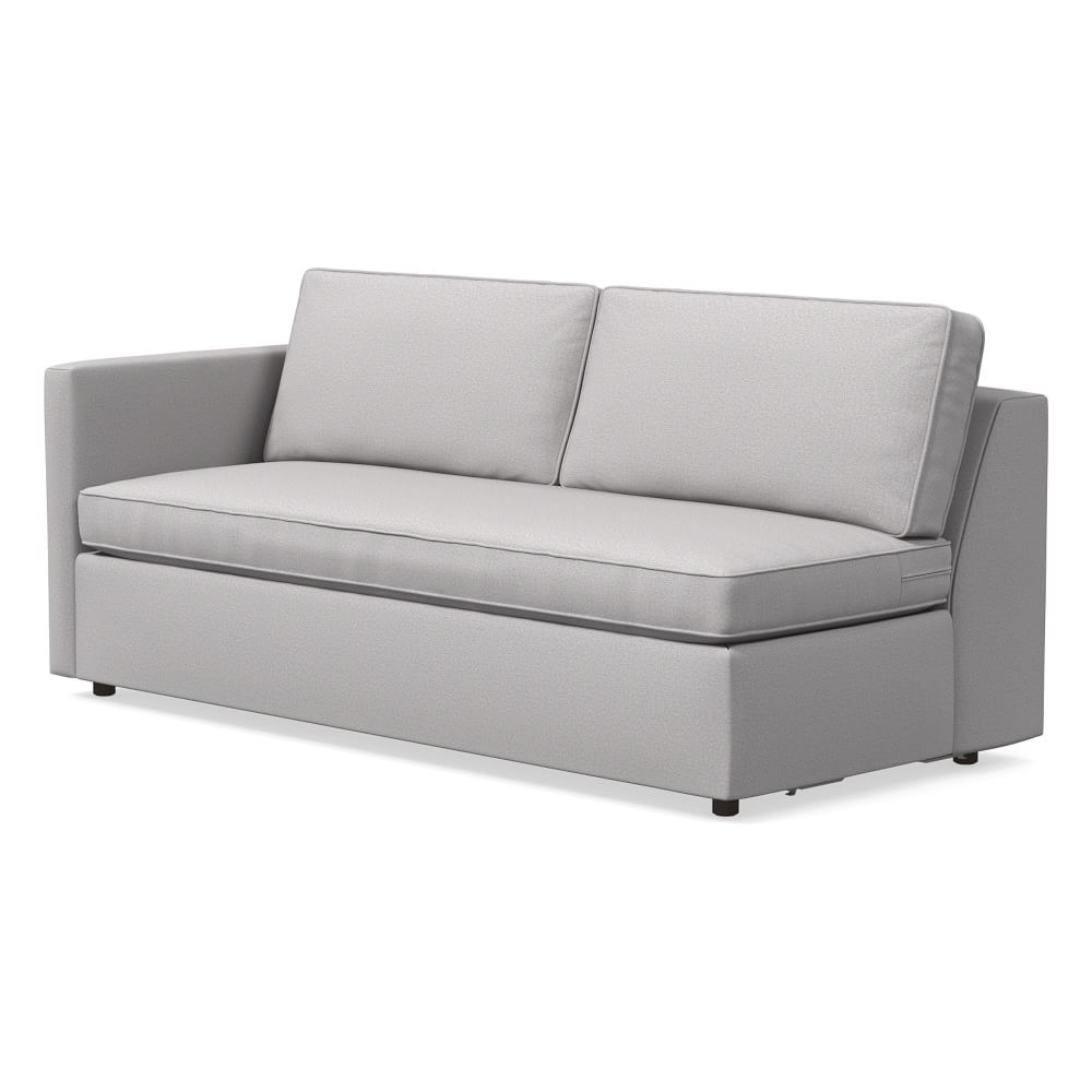Harris Petite Left Arm 75" Sofa Bench, Poly, Chenille Tweed, Frost Gray, Concealed Supports - Image 0
