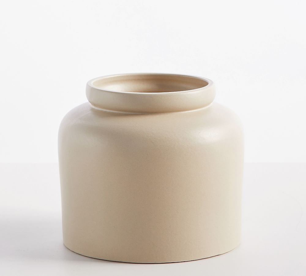 Dalton Ceramic Vase, Silt, Short, 8.75"H - Image 0