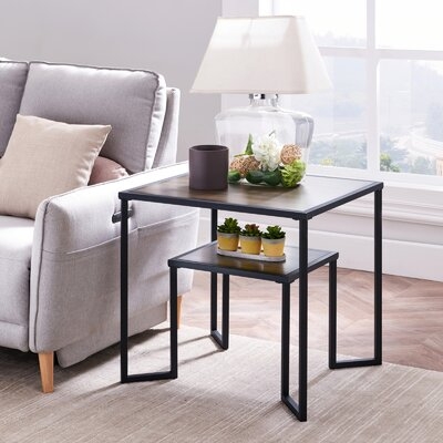 2-Tier End Table 26 Inch Industrial Coffee Table - Image 0