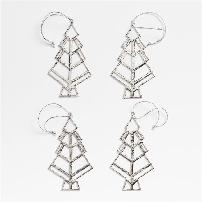 Stained Glass Tree Christmas Ornament, Set of 4 - Image 0