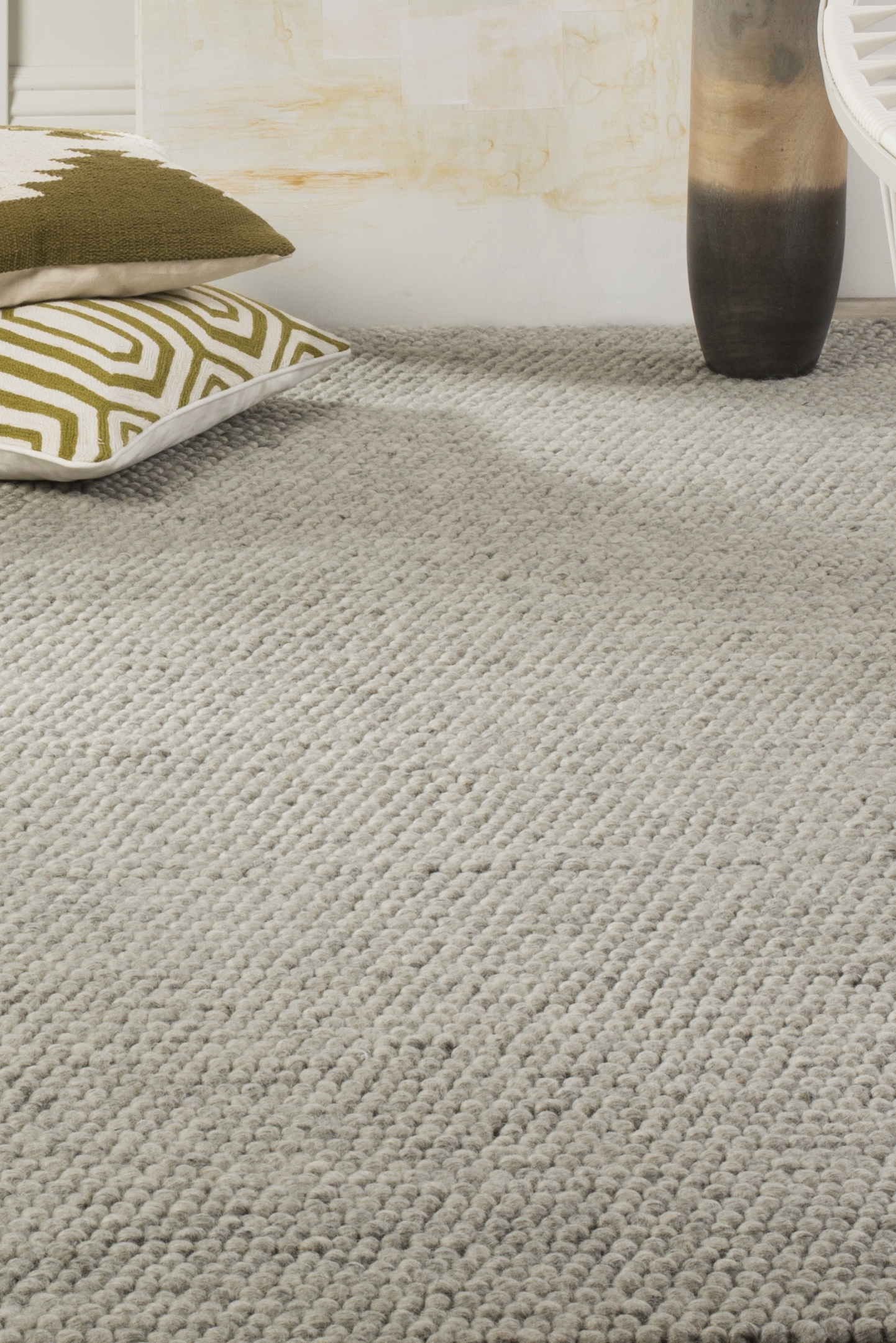 Arlo Home Hand Woven Area Rug, NAT620C, Silver,  8' X 10' - Image 1