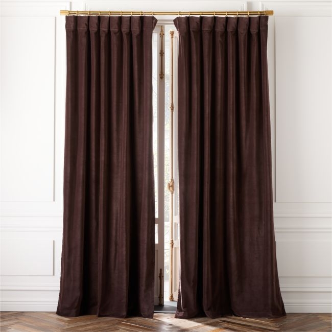 Chocolate Brown Velvet Window Curtain Panel 48''x84'' - Image 0