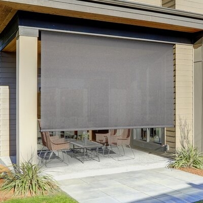 Premium Motorized Remote Semi-Sheer Outdoor Roller Shade - Image 0