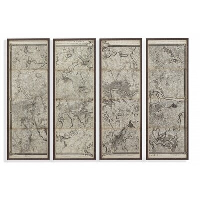 Map of London - 4 Piece Picture Frame Graphic Art Print Set on Paper - Image 0