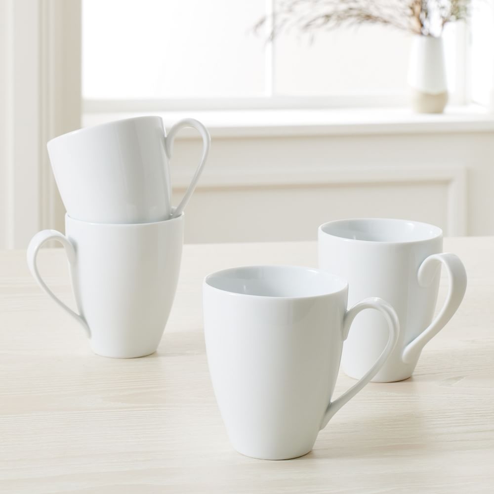 Organic Shaped Mug, Set of 4, White - Image 0