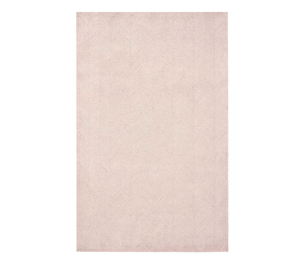 Custom Herringbone Rug, 4x6 Feet, Pale Pink - Image 0
