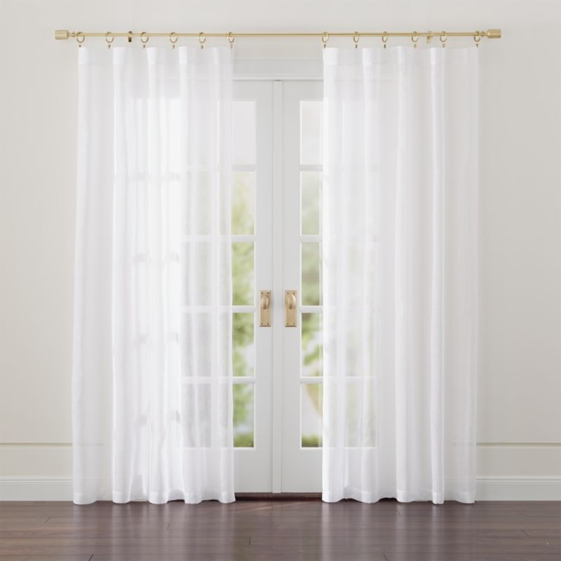 Linen Sheer 52"x96" White Curtain Panel - Image 1