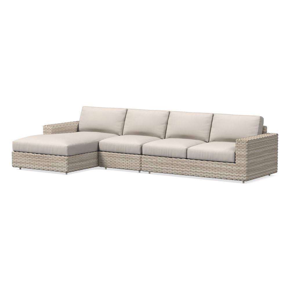 Urban Left Arm, Right Arm, 3-Piece Chaise Sectional Cushion Covers, Sunbrella(R) Canvas, Natural - Image 0