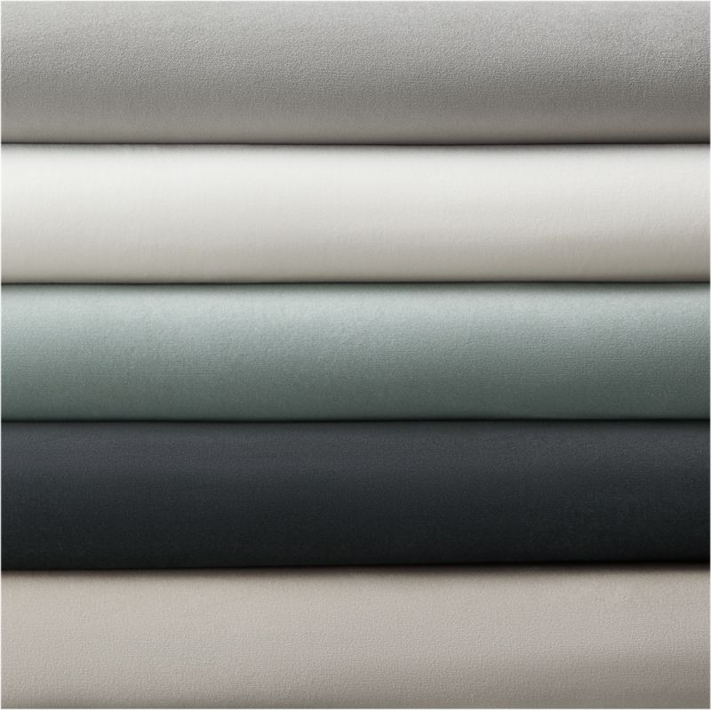 Storm Grey Cotton Velvet Window Curtain Panel with Lining 48"x96" - Image 5