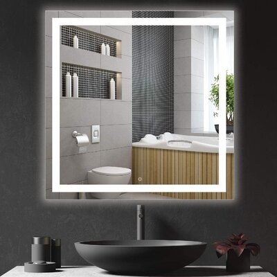 Ivy Bronx 30X24 Inch LED Bathroom Mirror, IP44, 6000K-6500K, Energy Saving Copper-Free Silver LED Wall Vanity Mirror - Image 0