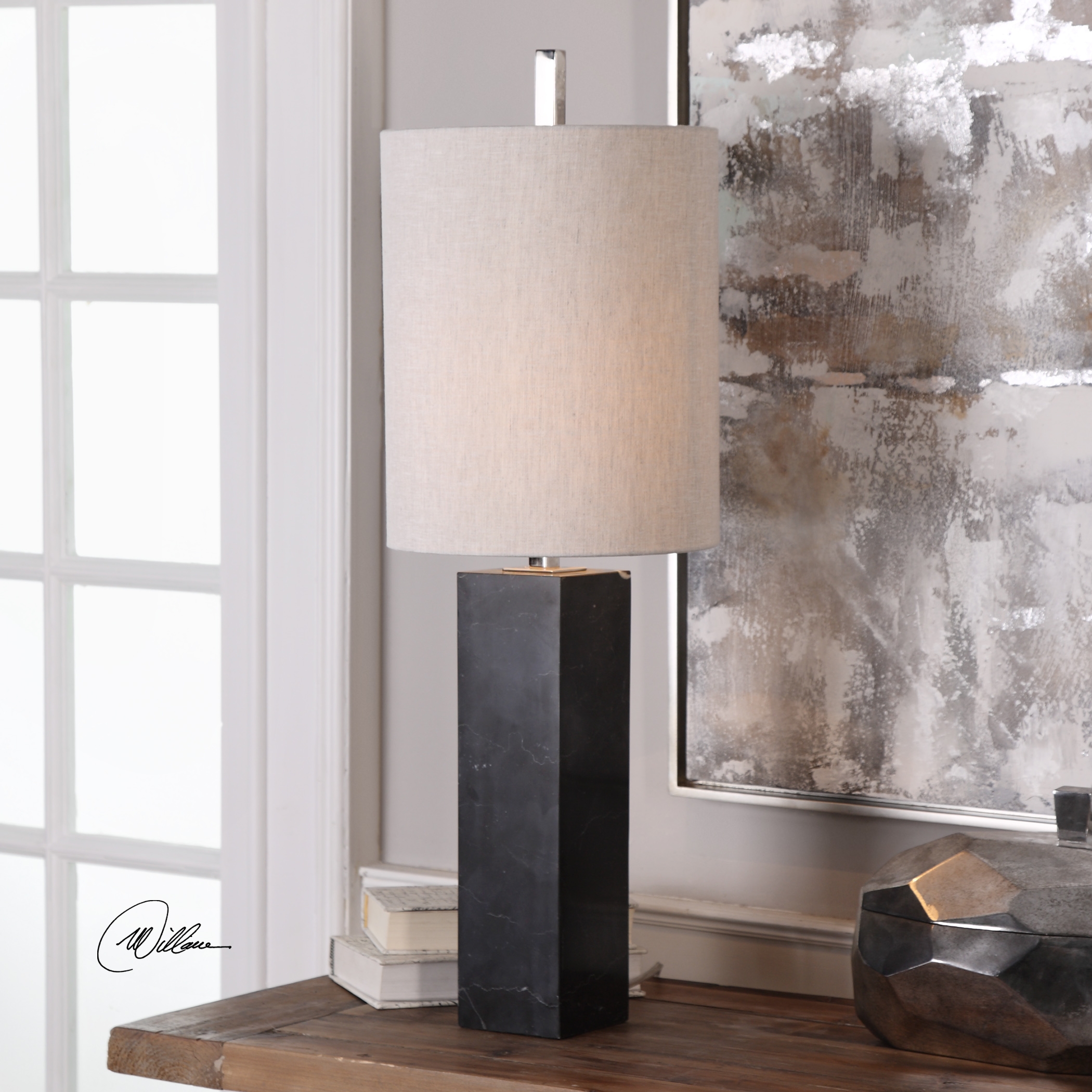 Delaney Marble Column Accent Lamp - Image 0