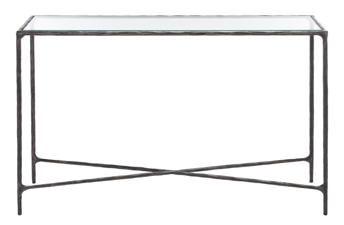 Jessa Forged Metal Rectangle Console Table - Black - Image 0