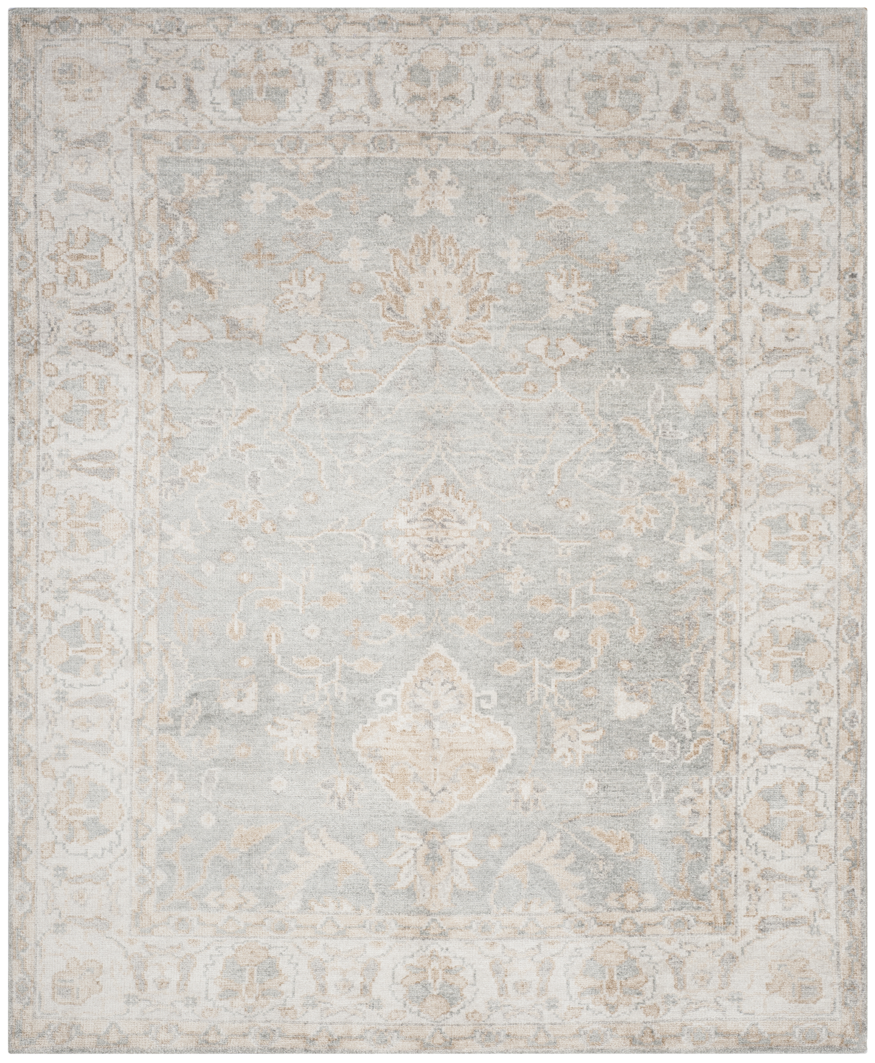 Arlo Home Hand Knotted Area Rug, MHJ415A, Light Blue/Ivory,  4' X 6' - Image 0