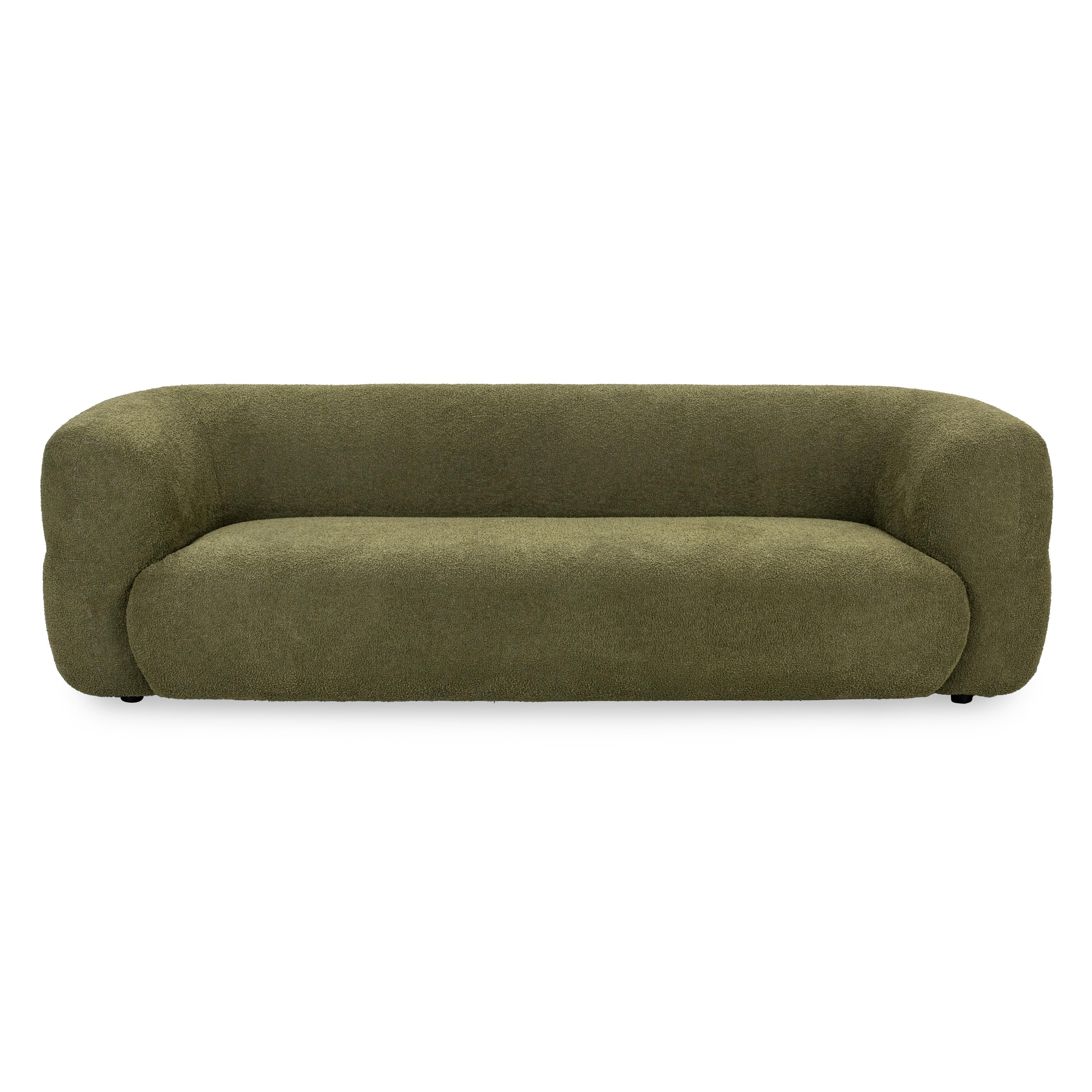 Faris Upholstered Sofa Dark Olive - Image 1