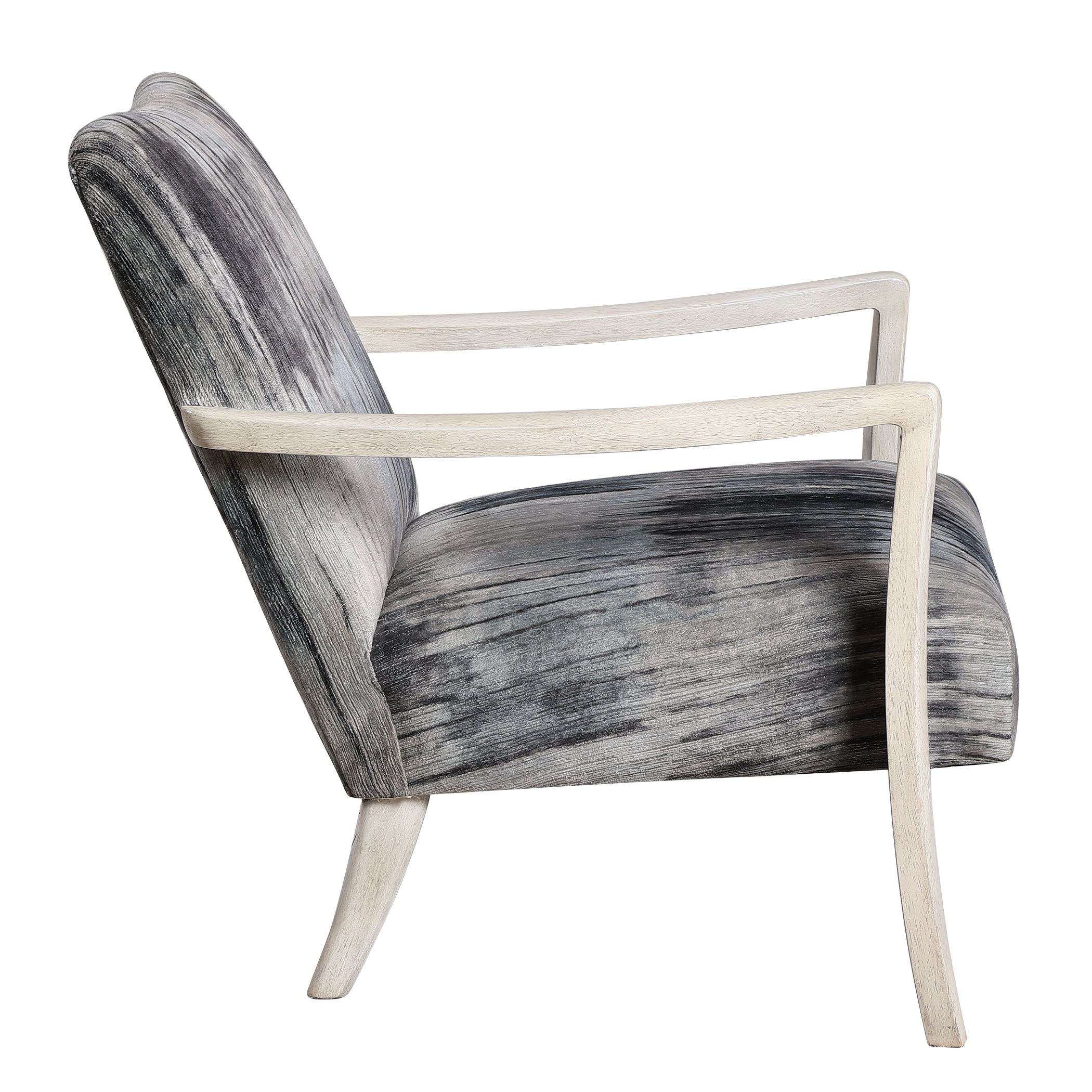 Watercolor Gray Chenille Accent Chair - Image 3