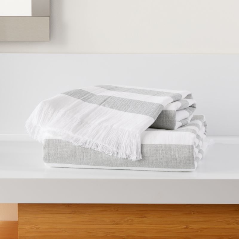 Organic Cedros Grey Hammam Hand Towel - Image 4