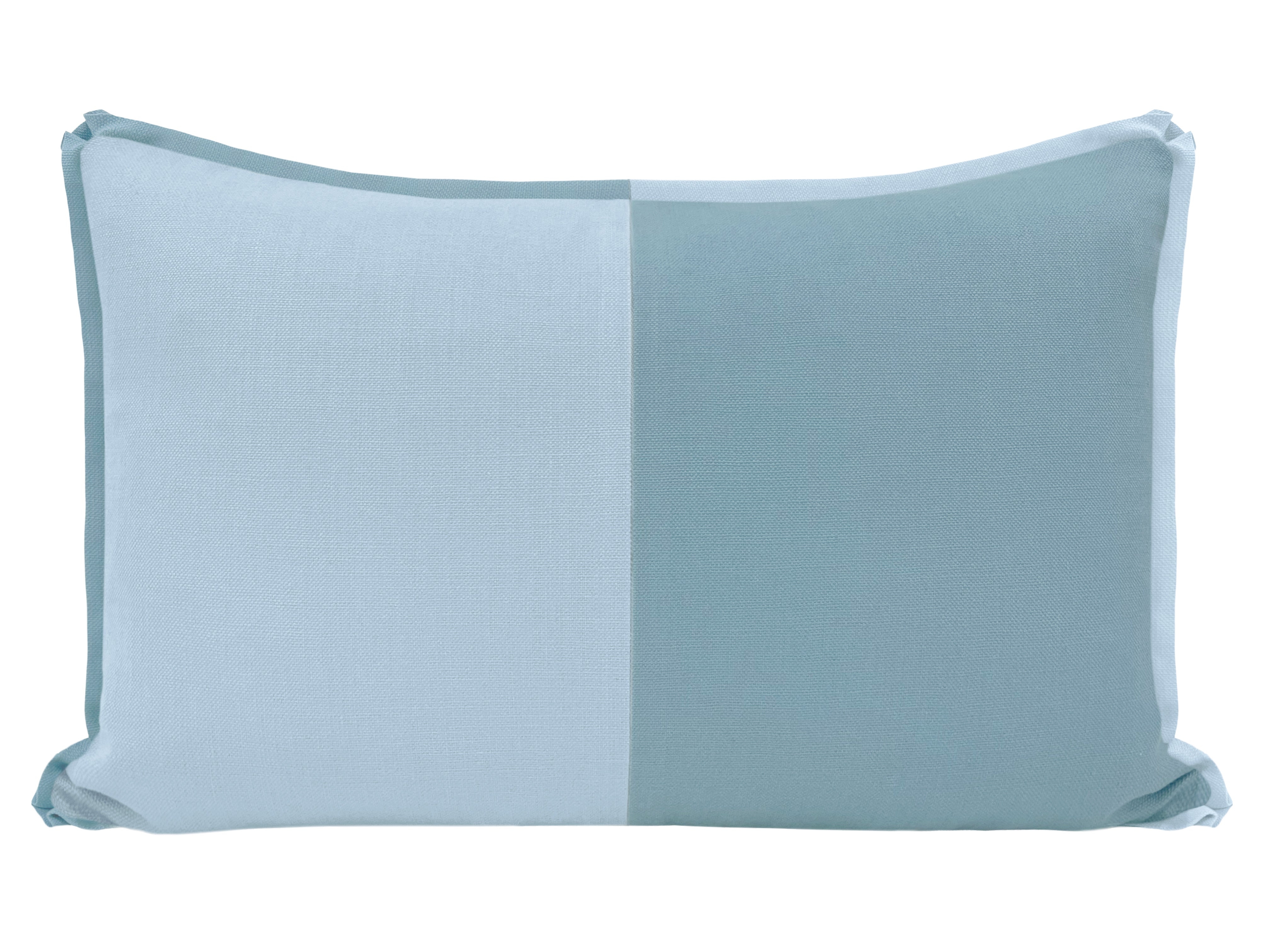 THE TONAL DUET | THE LITTLE LUMBAR :: CLASSIC LINEN // POWDER BLUE + HYDRANGEA BLUE - LITTLE LUMBAR 12" X 18" - Image 0