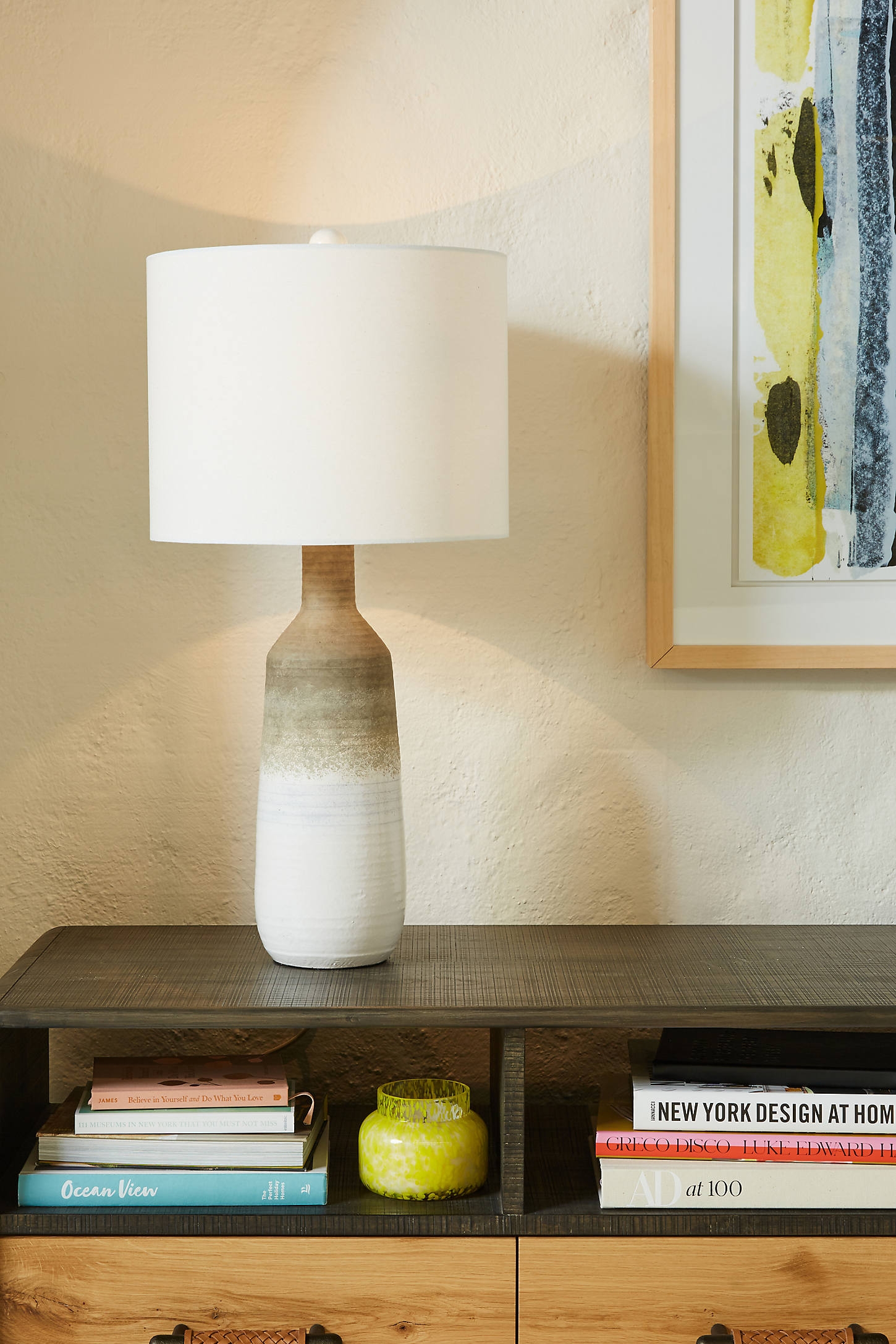Ombre Ceramic Table Lamp By Anthropologie in Beige - Image 0