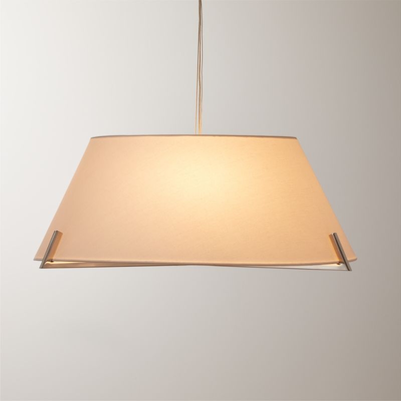 Ornado Polished Nickel Shaded Pendant Light - Image 1