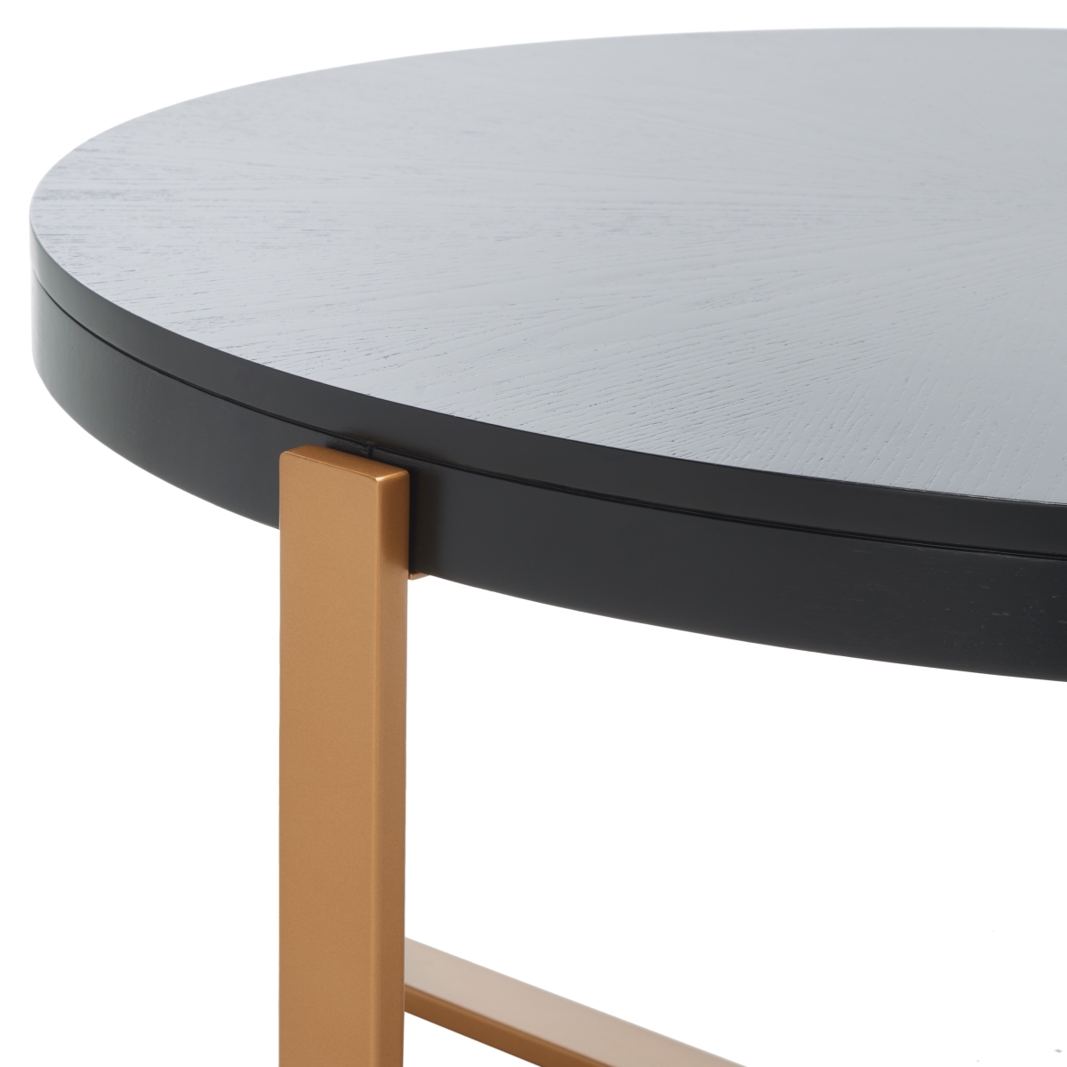 Navya Round Coffee Table - Black / Gold - Safavieh - Image 2