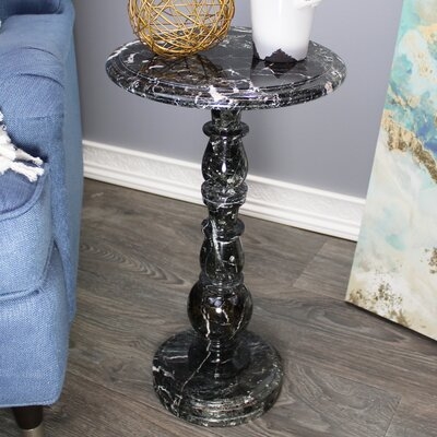 Agastya Marble Top Pedestal End Table - Image 0
