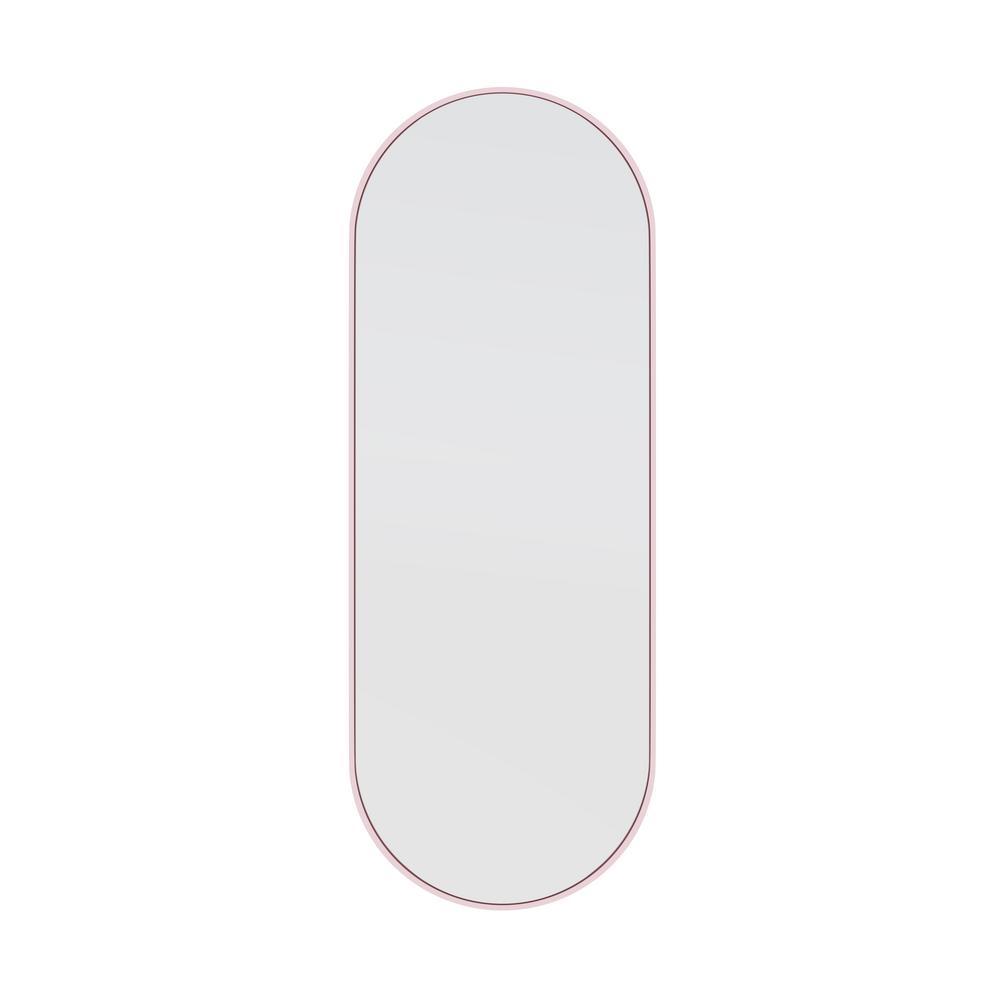 Glass Warehouse 22 in. x 60 in. Pill Shape Stainless Steel Framed Wall Mirror in Pink - Image 0