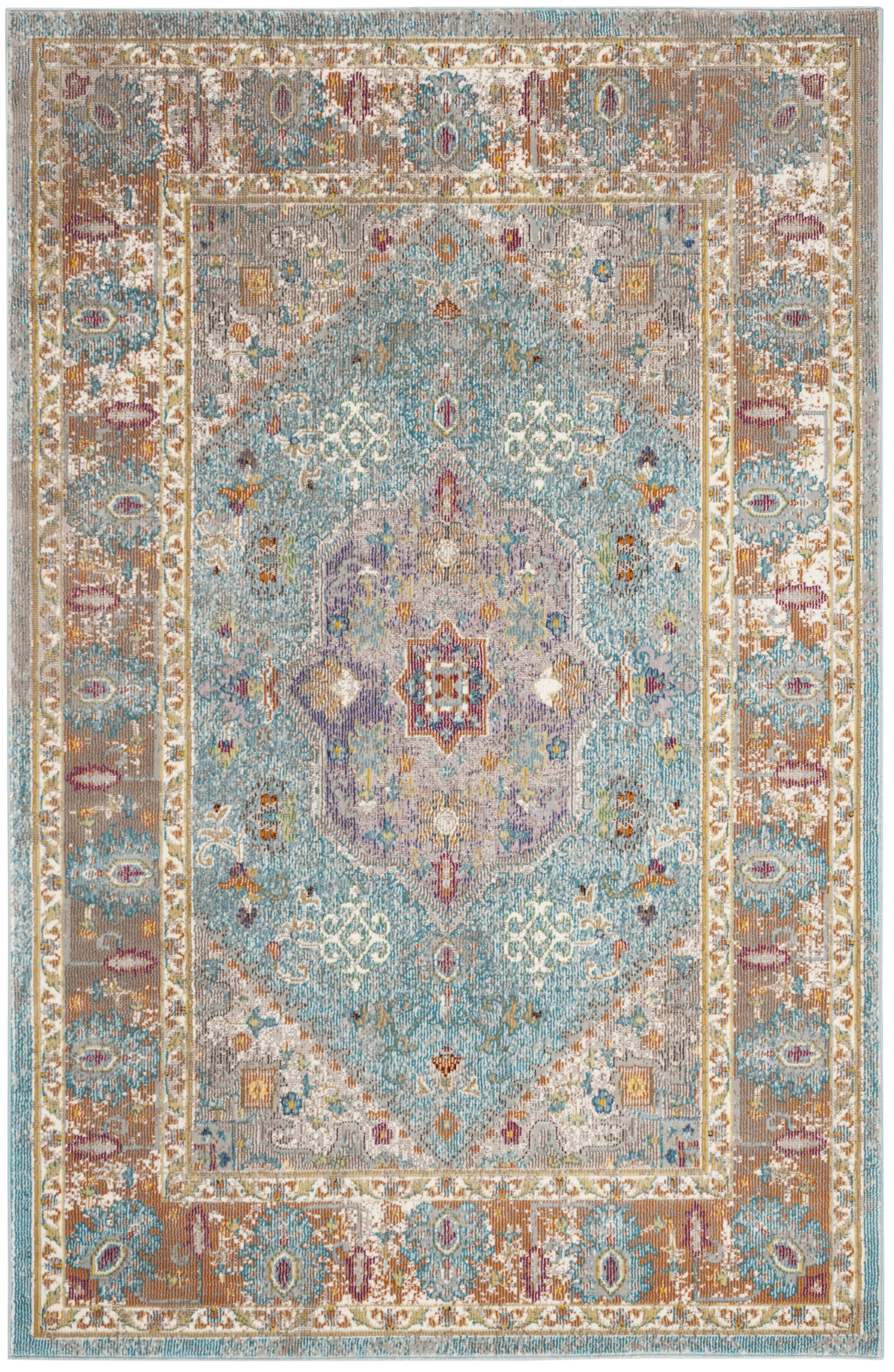 Arlo Home Woven Area Rug, ARA100B, Blue/Cream,  4' X 6' - Image 0