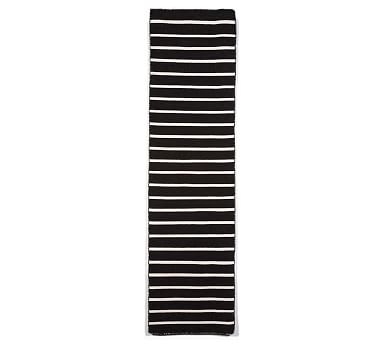 Angue Stripe Outdoor Rug, Black, 2 x 8' - Image 0