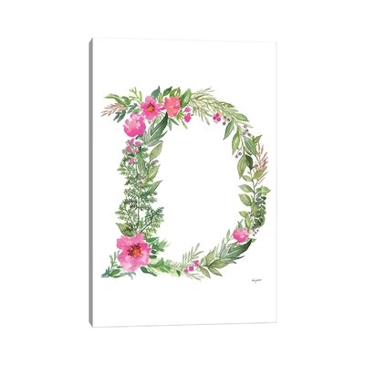 Botanical Letter D by Kelsey Mcnatt - Wrapped Canvas Gallery-Wrapped Canvas Giclée - Image 0