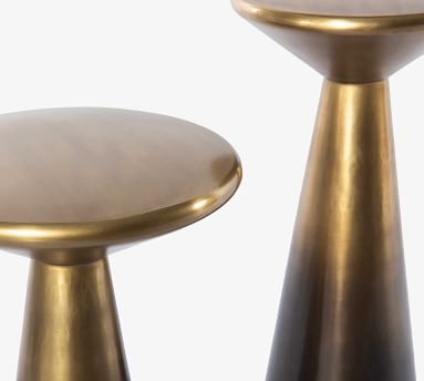 Lunenburg Round Accent Tables, Set Of 2, Ombre Antique Brass - Image 5