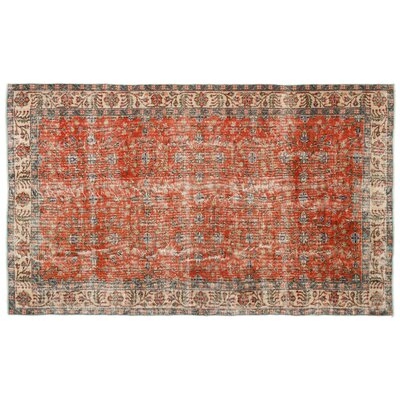 One-of-a-Kind Hand-Knotted 1960s Turkish Orange 5'4" x 8'11" Area Rug - Image 0