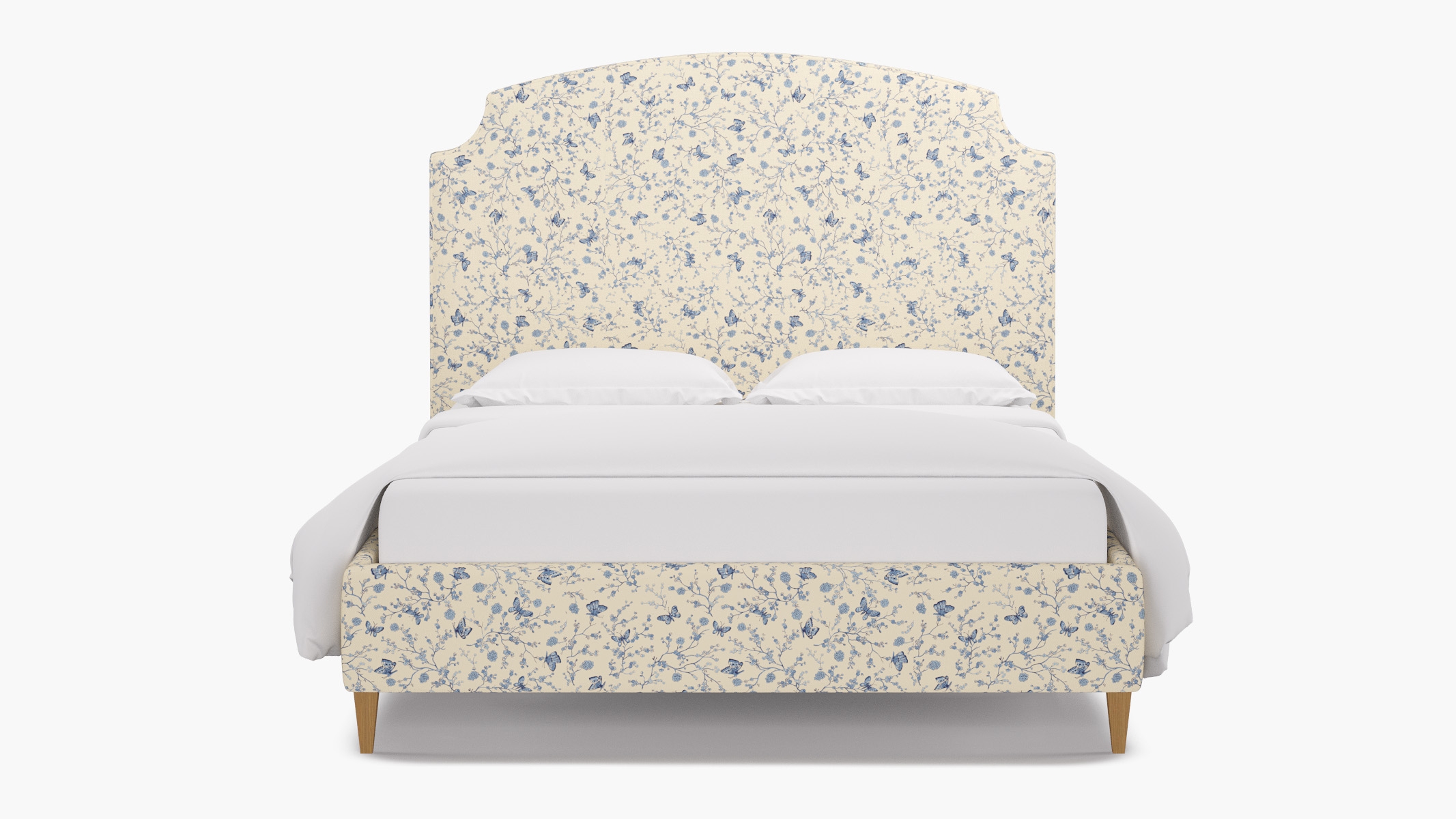 Cove Bed, Delft Mariposa, Natural Square Tapered Leg, King - Image 0