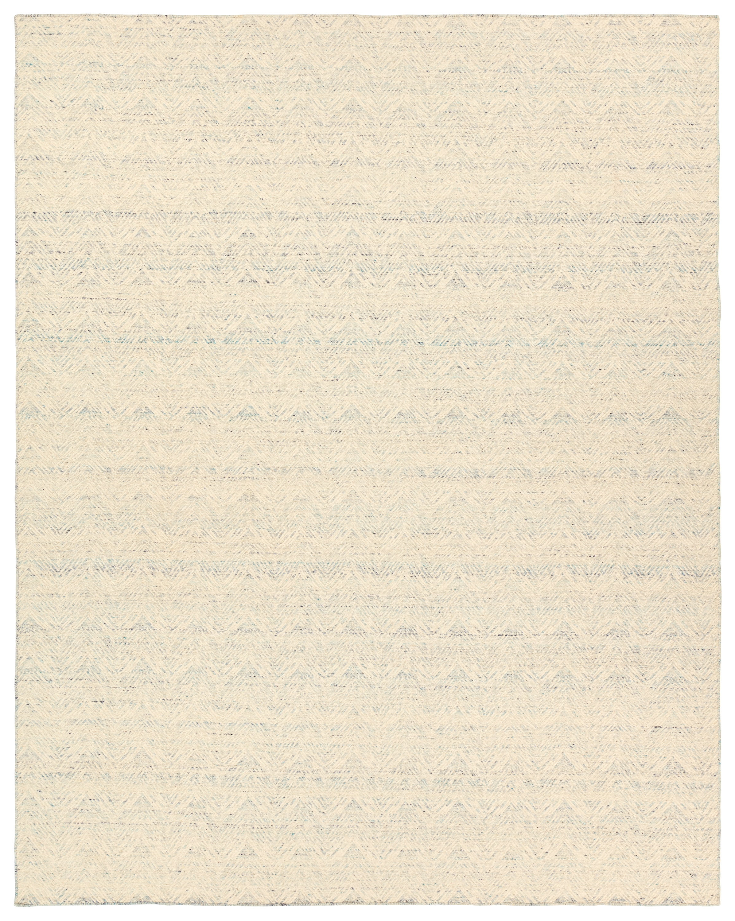 Mashal ENC07 Handmade Chevron Blue and White Area Rug (6'x9') - Image 0