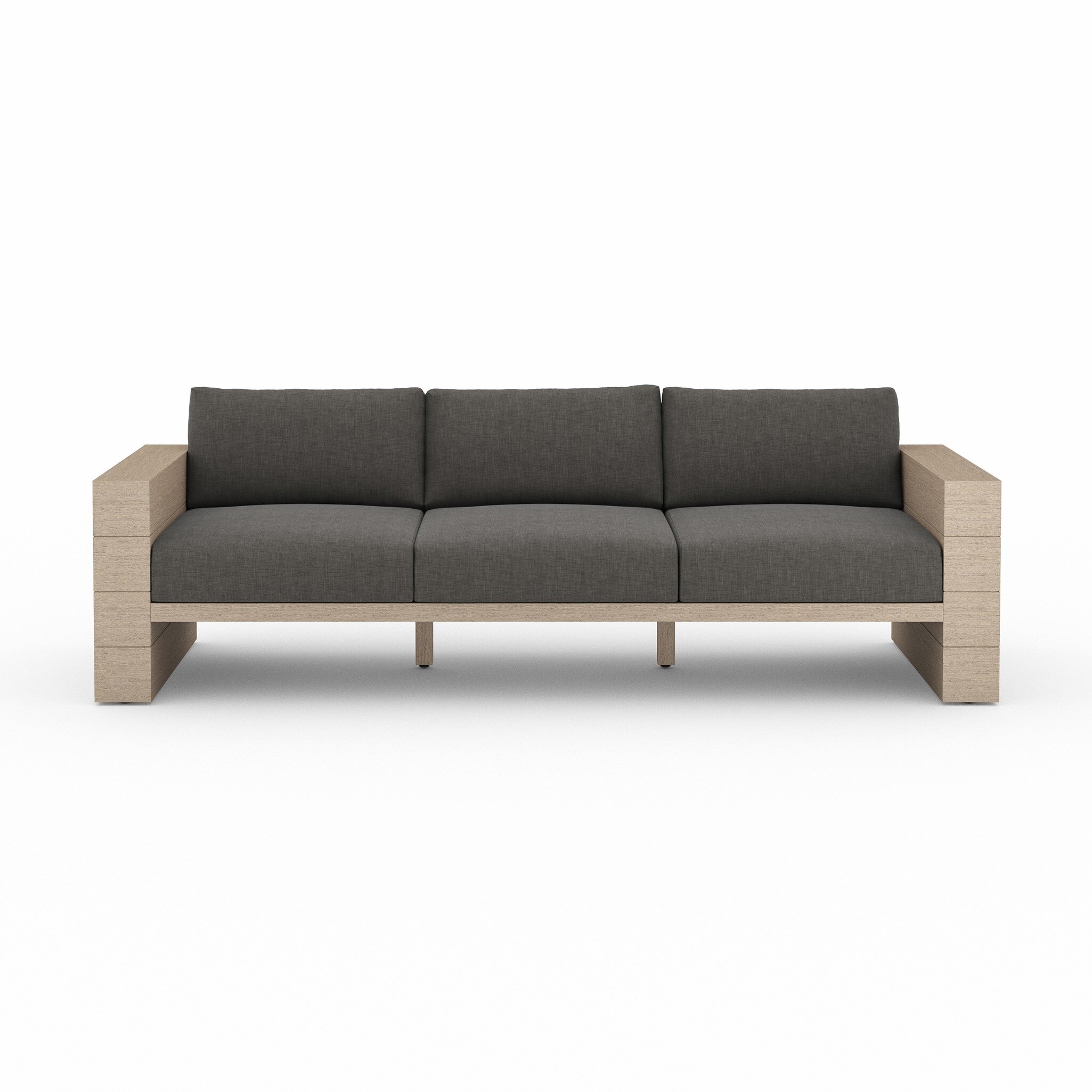 Leroy Outdoor Sofa, Washed Brown - Venao Charcoal - Image 0