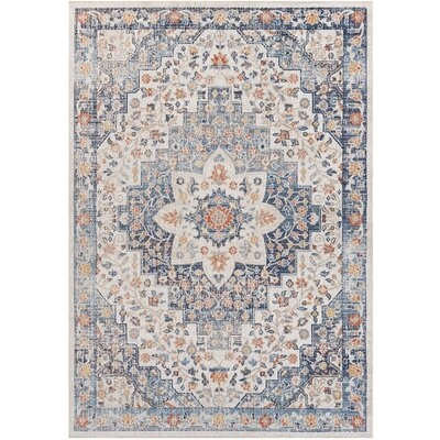 Burgaw Oriental Navy Indoor / Outdoor Use Area Rug 5'3" x 7' - Image 0
