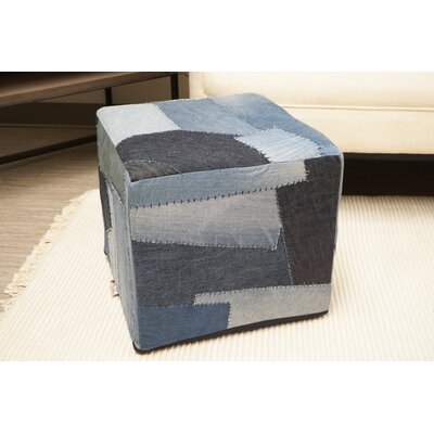 Faded Jeans Cube Pouf - Image 0