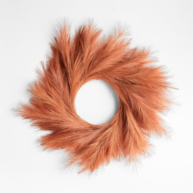 Rust Pampas Grass Wreath 28" - Image 0