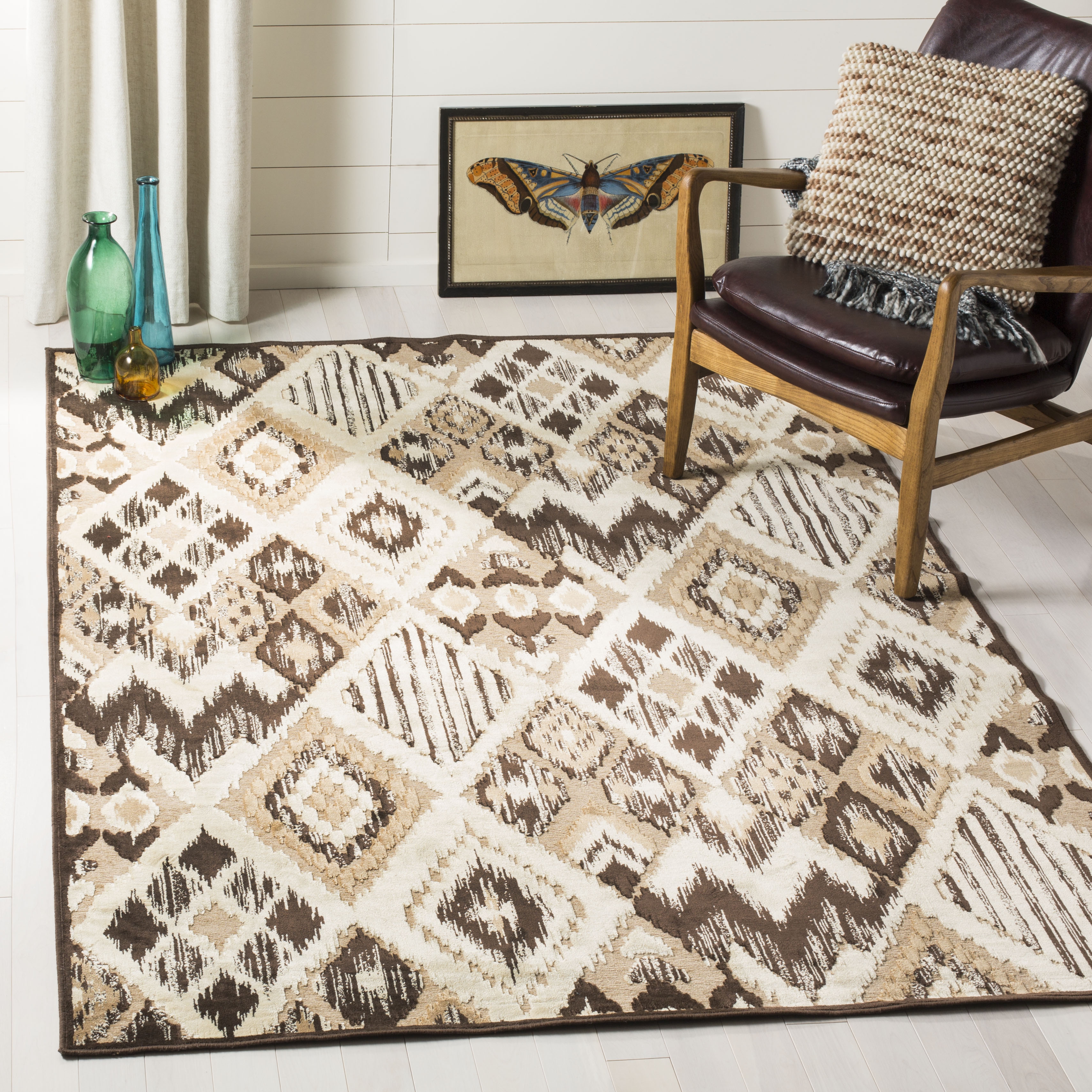 Arlo Home Woven Area Rug, PAR114-360, Brown/Taupe,  5' 3" X 7' 6" - Image 1