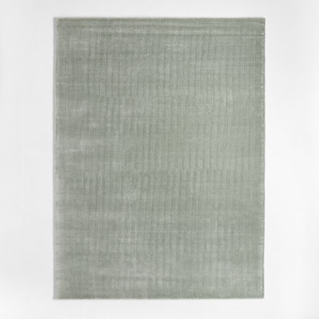 Solid Double Stripe Light Green Kids Performance Area Rug 8'x10' - Image 0