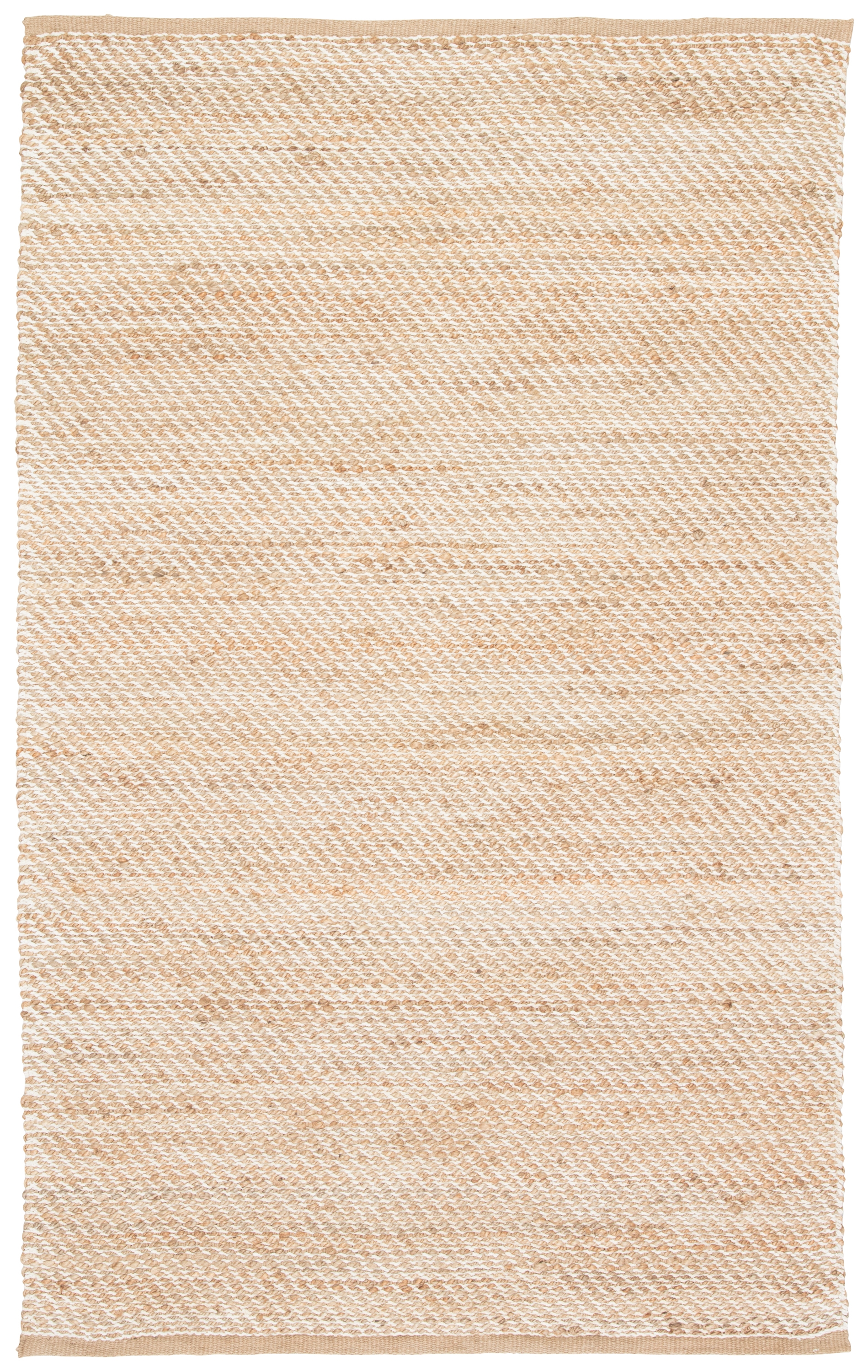 Diagonal Weave Natural Solid Beige/ White Area Rug (8' X 10') - Image 0