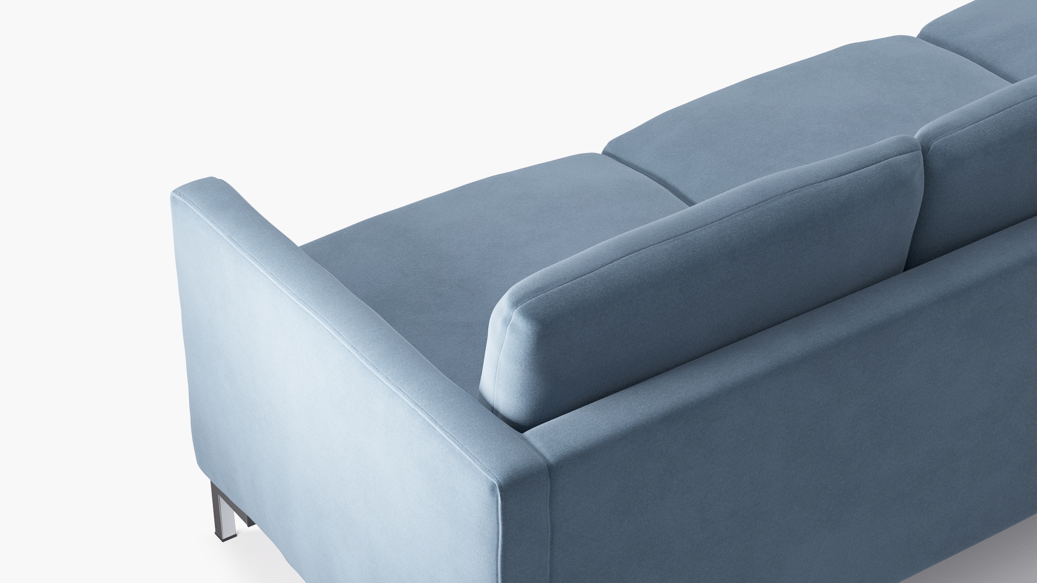 Modern Sofa, Ocean Classic Velvet, Chrome - Image 4