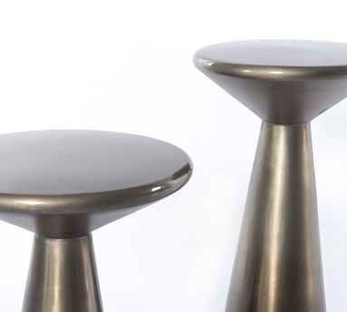 Lunenburg Round Accent Tables, Set Of 2, Ombre Antique Brass - Image 1