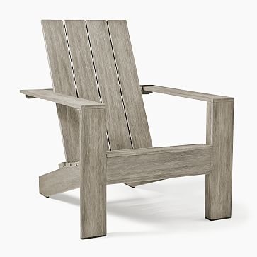 Portside Outdoor Adirondack Chair, Weathered Gray - Image 1