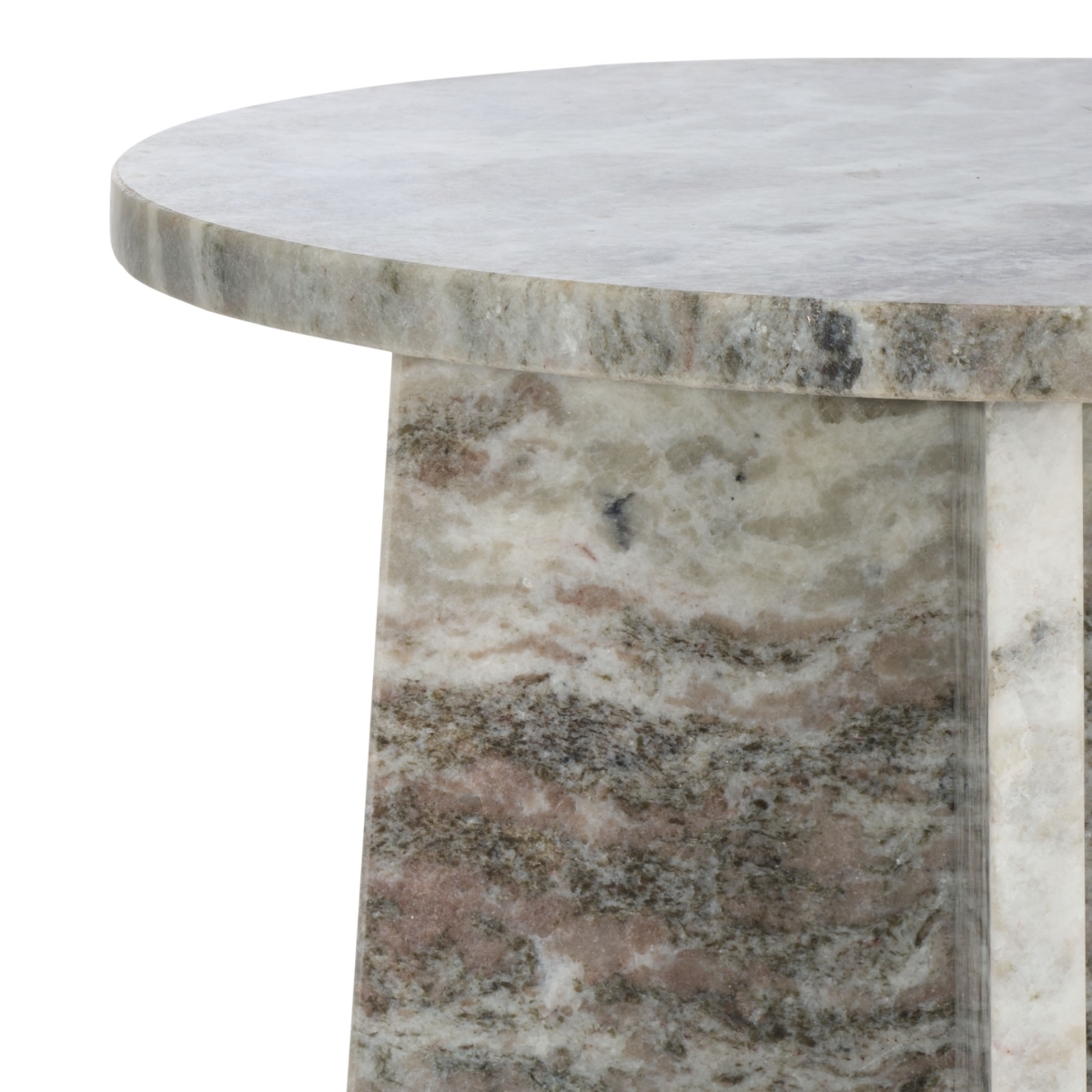 Mariabelle Marble Side Table - Grey / Green - Safavieh - Image 2