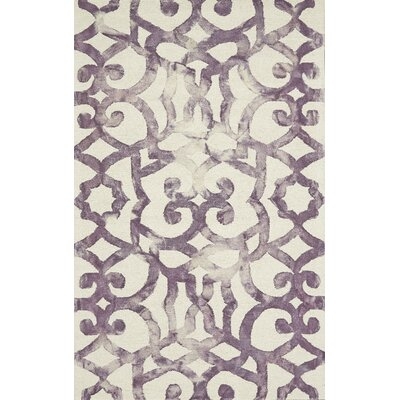 Abstract Handmade Tufted Wool violet Area Rug - Image 0
